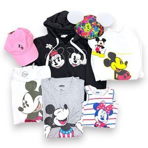 Disney Mickey Bundle 8 Tops Caps Patch Disneyana Clothing Accessories Vintage